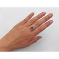 Pretty pink and white CZ ring (set in 9ct gold)