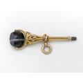 Victorian 18ct gold & banded onyx fob key