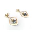 Classic hemetite & 9ct gold earrings