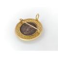 Antique 18ct gold pendant set with ancient Greek coin