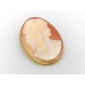 Victorian 9ct gold large shell cameo