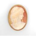 Victorian 9ct gold large shell cameo