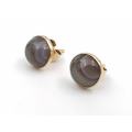 Vintage striped agate studs (9ct gold)