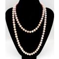 Pastel pearl necklace (genuine freshwater with silver clasp)