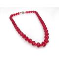 Stunning cherry red crystal necklace