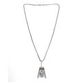 Margaret Richardson sterling silver & rock crystal pendant+chain