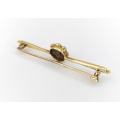 Edwardian 15ct gold sapphire & seed pearl brooch