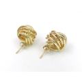 Vintage 9ct gold love knot stud earrings