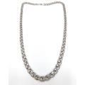 Chunky graduated fancy link sterling silver chain
