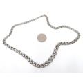 Chunky graduated fancy link sterling silver chain