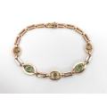 Exceptional 9ct rose gold aquamarine & pearl bracelet