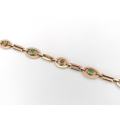 Exceptional 9ct rose gold aquamarine & pearl bracelet