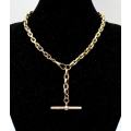 Victorian 9ct gold fob chain necklace