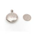 Sterling silver engraved round photo locket