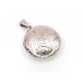 Sterling silver engraved round photo locket
