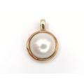 Vintage 9ct gold mabe pearl pendant enhancer