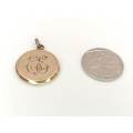 9ct gold plated monogrammed photo locket