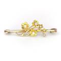 Edwardian 14ct gold & seed pearl brooch