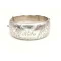 Antique engraved sterling silver cuff