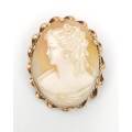 Antique cameo brooch set in 9ct gold