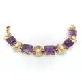 Exquisite antique 9ct gold amethyst and pearl bracelet