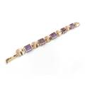 Exquisite antique 9ct gold amethyst and pearl bracelet