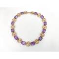 Unbelievable 9ct gold amethyst & pearl necklace (1950s)