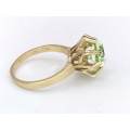 Mid-Century Modern green spinel ring (9ct gold)