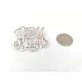 Antique scrolled initials brooch (sterling silver)