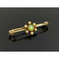 Antique opal and seed pearl flower brooch (set in 9ct gold)