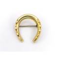 Victorian 9ct gold lucky horseshoe brooch (stamped 1888)