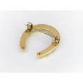 Victorian 9ct gold lucky horseshoe brooch (stamped 1888)