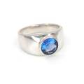 Elegant blue topaz and sterling silver ring