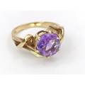 Amazing 18ct gold & purple amethyst cocktail ring