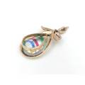 1940s rainbow rhinestone pendant set in 9ct gold