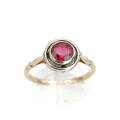 Classic round deep red garnet ring (9ct gold)