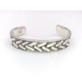 Patrick Mavris handmade sterling silver herringbone bracelet