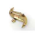 Double lion`s claw brooch set with 15ct gold