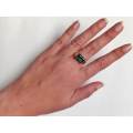 Really special green tourmaline ring set in 9ct gold