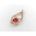 Pink tourmaline & 9ct gold pendant