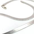 Bold sterling silver flat link necklace