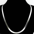 Bold sterling silver flat link necklace
