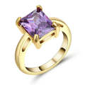 Purple Amethyst Crystal Rhodium Plated Wedding Womens Ring