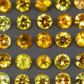 Round Diamond Cut 3 mm.Natural Yellow Sapphire Africa 2Pcs/0.26Ct.