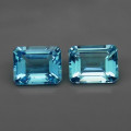 2.60Ct Swiss Blue Topaz Emerald Cut  7x5 mm. PAIR! Ravishing Color!