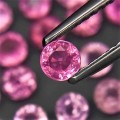 Pink Sapphire Myanmar Round Diamond Cut 3.5 to 4.2 mm x 2Pcs