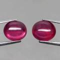 3.54Ct. Ruby Oval Cabochon Red **Matched Pair** Natural