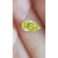 CERTIFIED 0.54 Cts  SPARKLING FANCY YELLOW COLOR NATURAL DIAMOND PEAR CUT