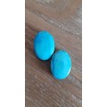 Blue Green Turquoise Loose 2pc Cabochon Oval Shape 40.74 Cts