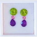 7.18Cts Natural Gemstone Earrings 3 Piece Combination Set